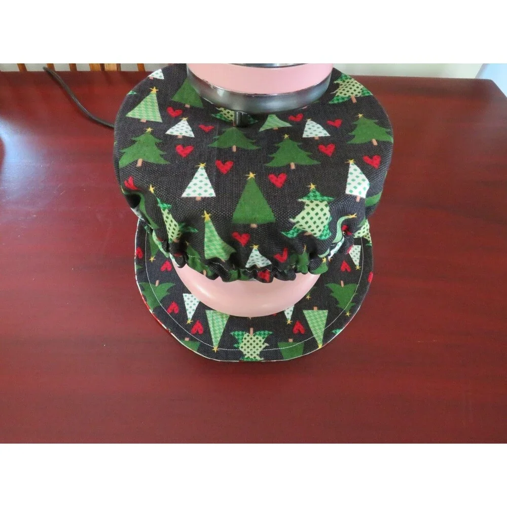 Mixer Bowl Cover Reversible Christmas Trees With Matching Sliding Mat